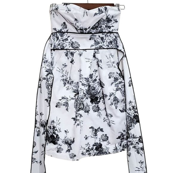 Teeze Me Womens Strapless Black and White Floral Dress Size Small - Picture 1 of 15